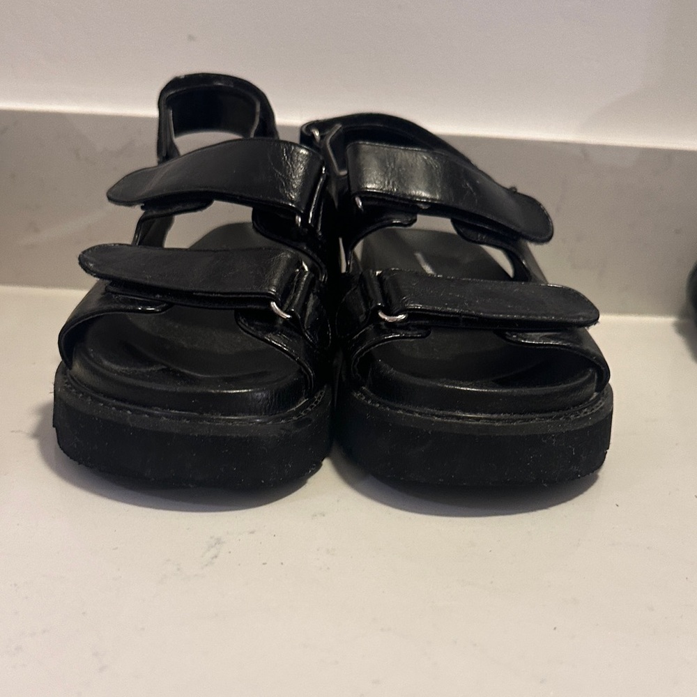 Princess Polly Black Chunky Sandals - Picture 5 of 8